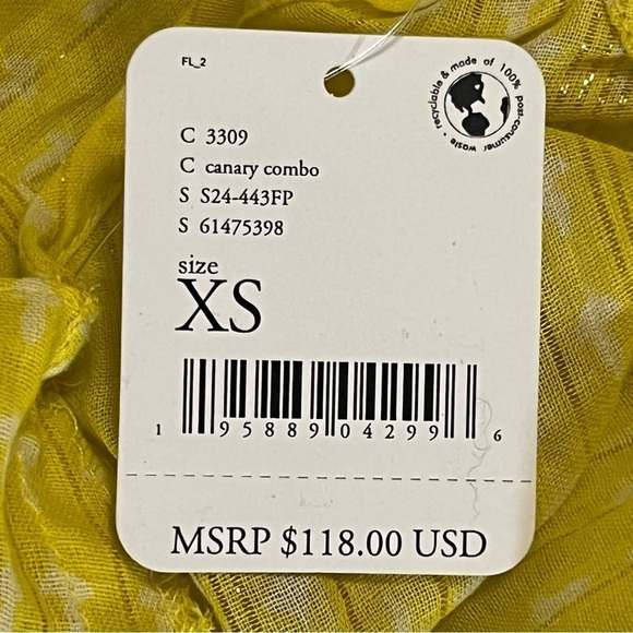 NWT Free People Midnight Dance Print Maxi in Canary Combo XS Tiered Crochet - Picture 13 of 15